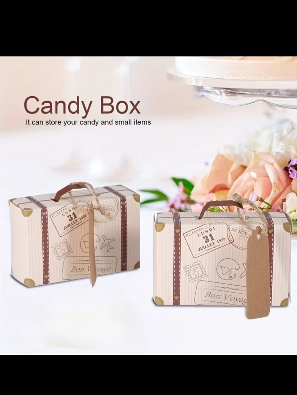 100-Piece Set! 25 Mini Suitcase Treat Boxes Travel Party Favors with Tags NWT